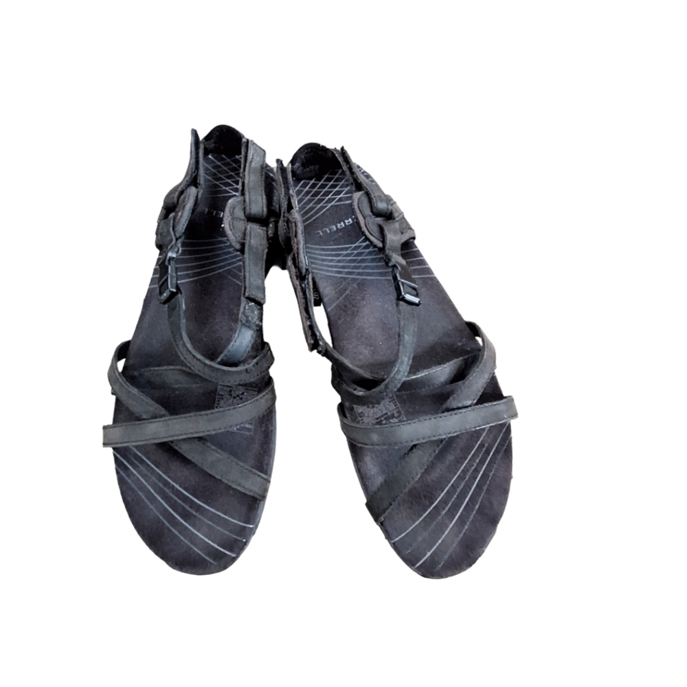 Merrell Aster Bungee Women's Black Strappy Leather Performance Sandals sz8 - Picture 3 of 9